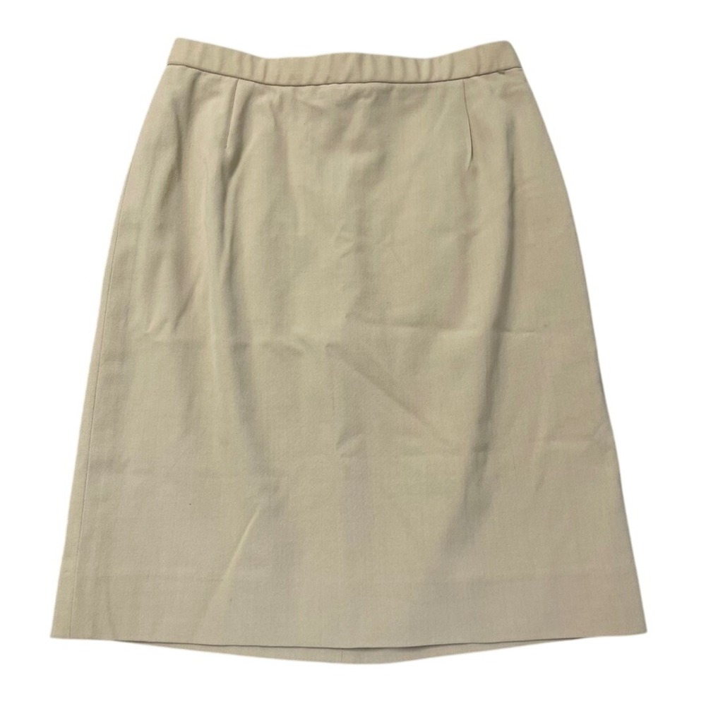 Vintage Donna Karan Signature Pencil Skirt Womens 4 Beige Wool Blend Italy
